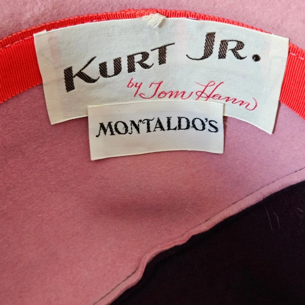 Kurt Jr. Two Tone Pink Purple Felt Fedora Wide Brim Hat Braided Band Colorblock